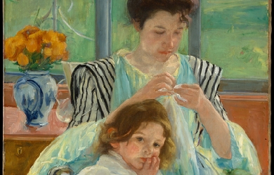 Young Mother Sewing, by Mary Cassatt