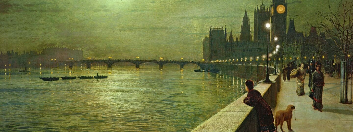 Reflections on the Thames, Westminster, by John Atkinson Grimshaw