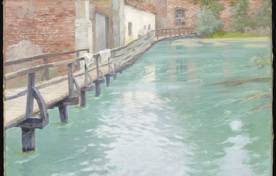 The Mills at Montreuil-sur-Mer, Normandy, by Fritz Thaulow