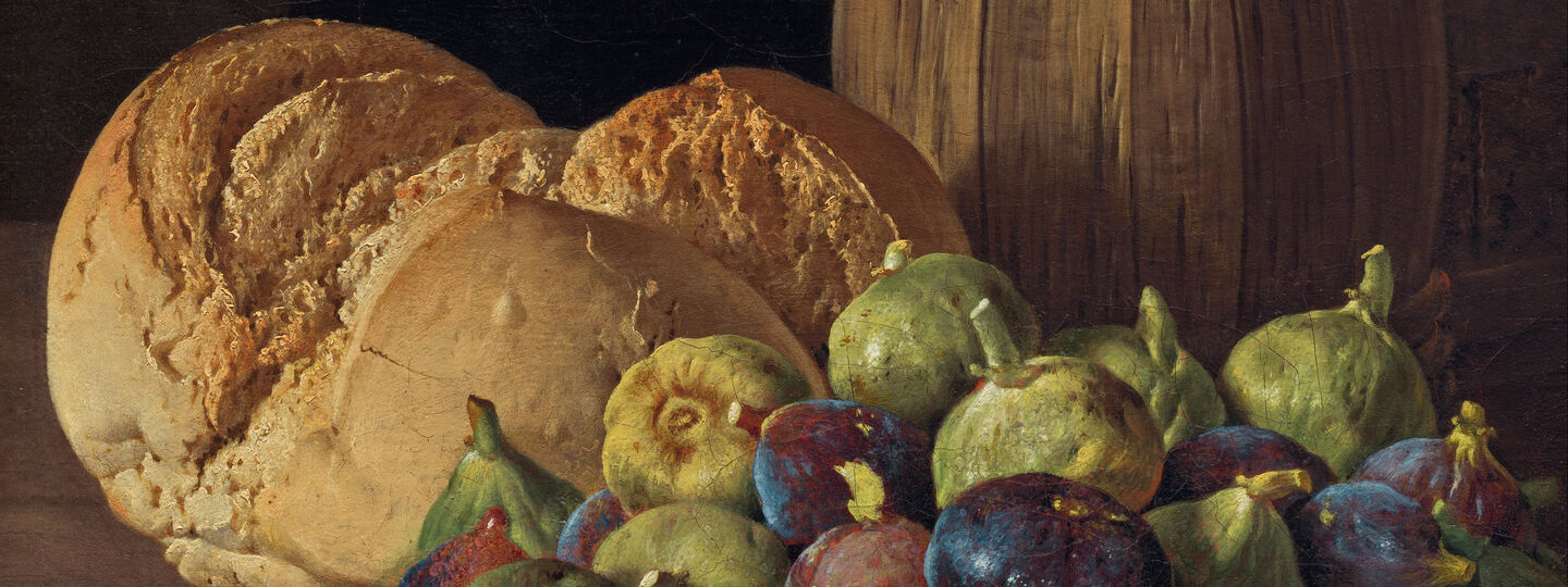 Still life with figs and bread, oil painting made, by Luis Egidio Meléndez
