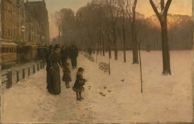 At Dusk (Boston Common at Twilight), by Childe Hassam