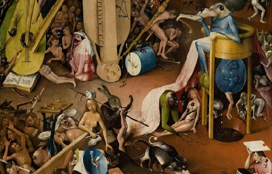 The Garden of Earthly Delights, inner right wing, detail, by Jheronimus Bosch