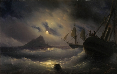 Gibraltar by Night, by Ivan Aivazovsky