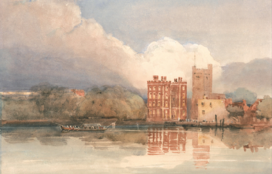 View of Lambeth Palace on Thames, by David Cox