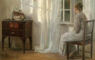 Waiting By The Window, by Carl Vilhelm Holsøe