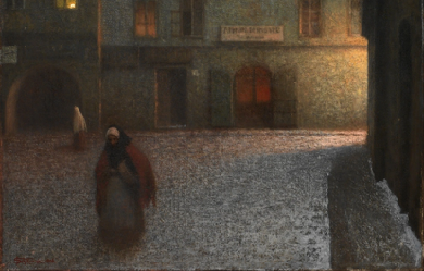 Evening Street, by Jakub Schikaneder