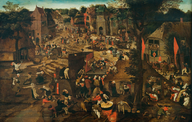 A Village Fair (Village festival in Honour of Saint Hubert and Saint Anthony), by Pieter Brueghel el Joven