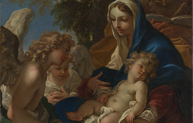 The Holy Family with Angels, by Sebastiano Ricci