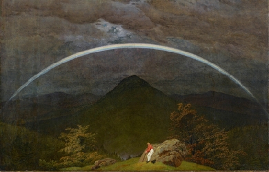 Mountain Landscape with Rainbow, by Caspar David Friedrich