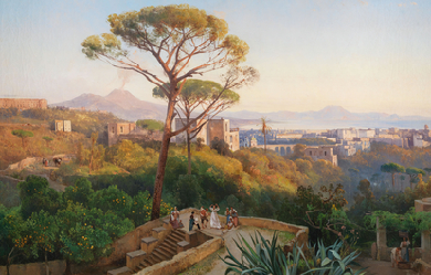 Panorama of Naples with Capodimonte and Mount Vesuvius in the distance , by Giacinto Gigante