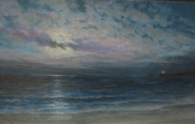 Moonlight on Ocean (Kauai), by Alfred Richard Gurrey Sr.