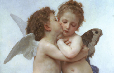 Amor and Psyche, children, by William-Adolphe Bouguereau