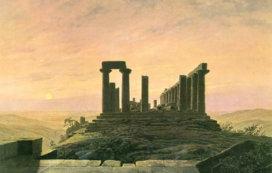 Temple of Juno in Agrigento, by Caspar David Friedrich