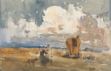 Landscape with Gypsies and Wagon, by David Cox