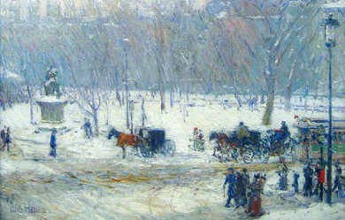 Snowstorm, Madison Square, by Childe Hassam