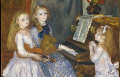 The Daughters of Catulle Mendès, Huguette (1871–1964), Claudine (1876–1937), and Helyonne (1879–1955), by Pierre-Auguste Renoir