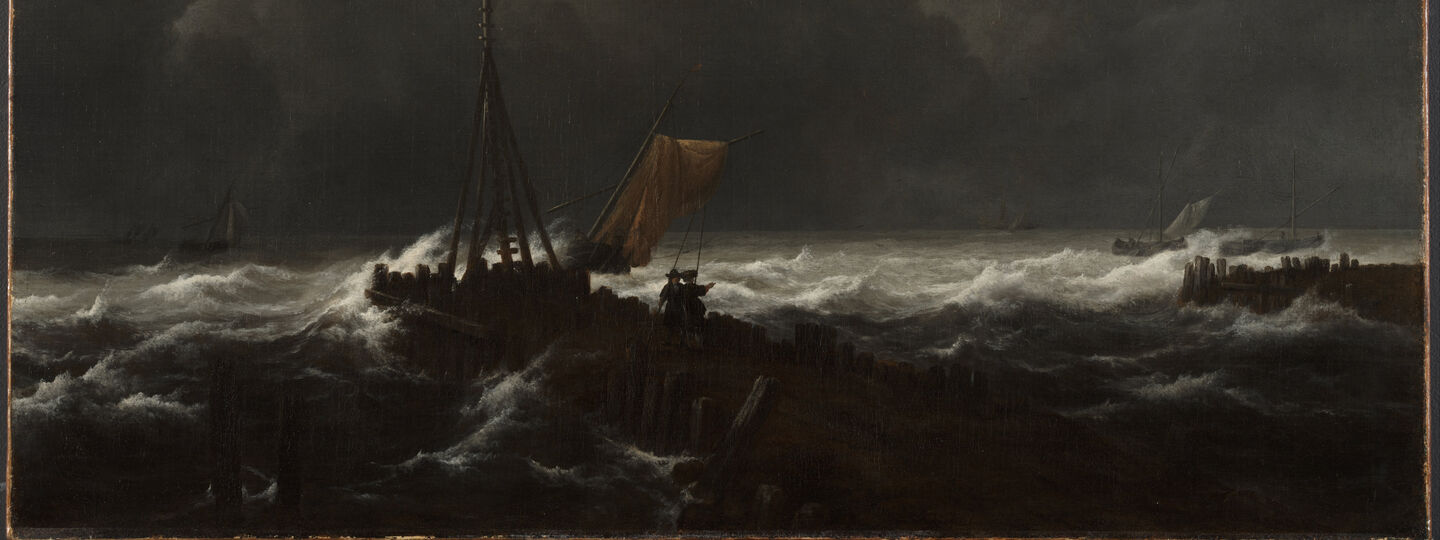 Rough Sea at a Jetty, by Jacob van Ruisdael