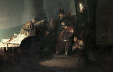 Judas Repentant, Returning the Pieces of Silver, by Rembrandt