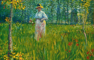 A Woman Walking in a Garden, by Vincent van Gogh