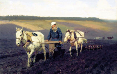 Ilya Repin, Tolstoy ploughing