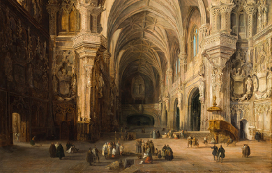 Interior of the church of San Juan de los Reyes in Toledo (Spain), by Jenaro Pérez Villaamil