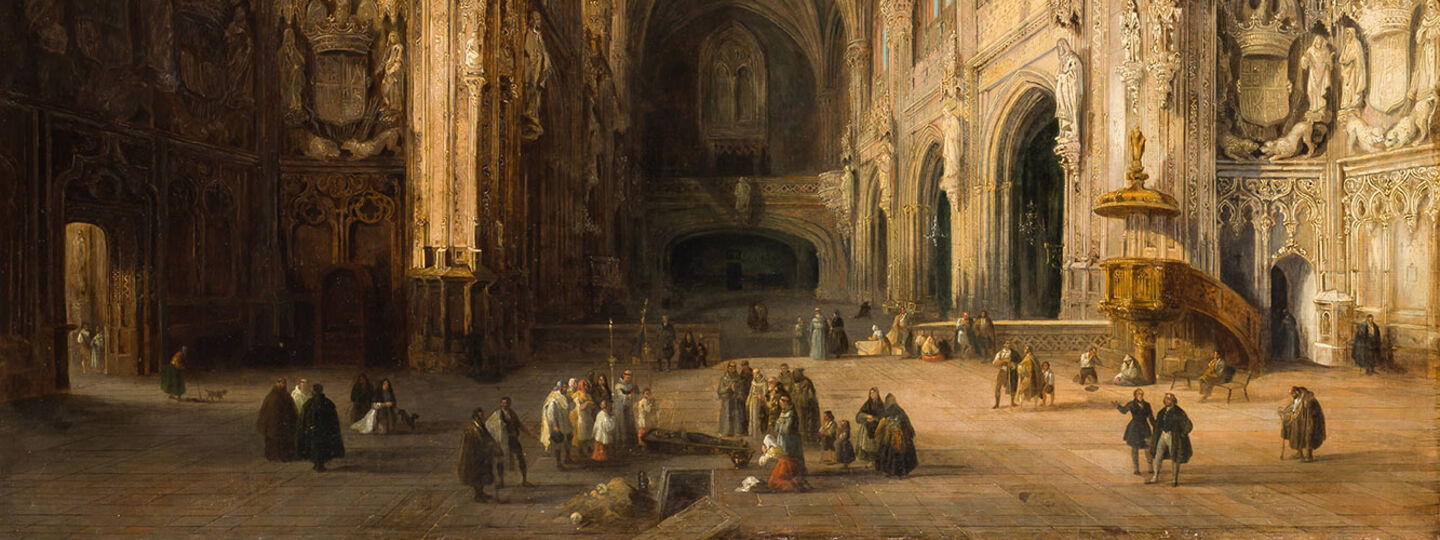 Interior of the church of San Juan de los Reyes in Toledo (Spain), by Jenaro Pérez Villaamil