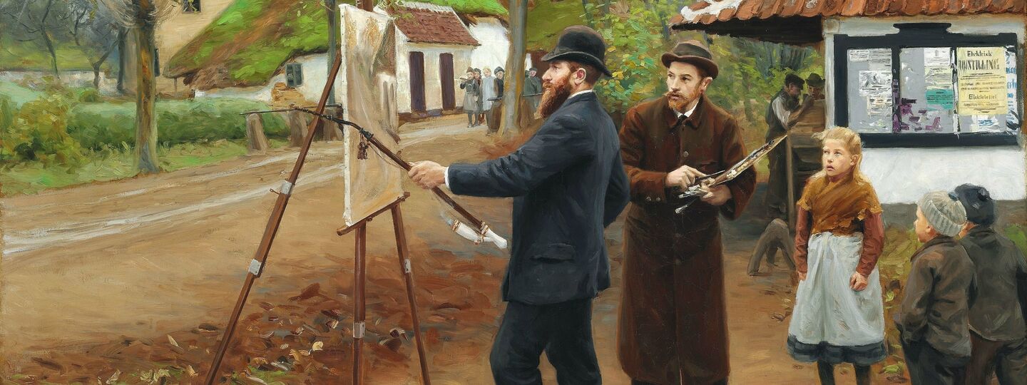 L. A. Ring painting near Aasum smithy, by Hans Andersen Brendekilde