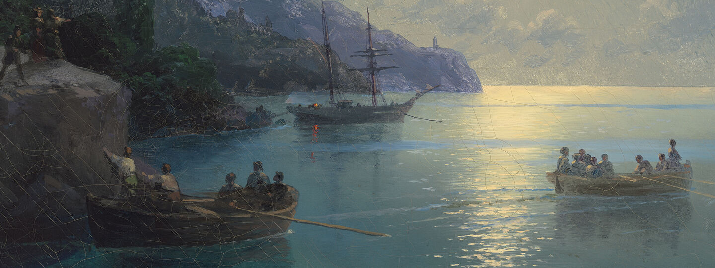 Moonlit Crimean coast, by Ivan Konstantinovich Aivazovsky