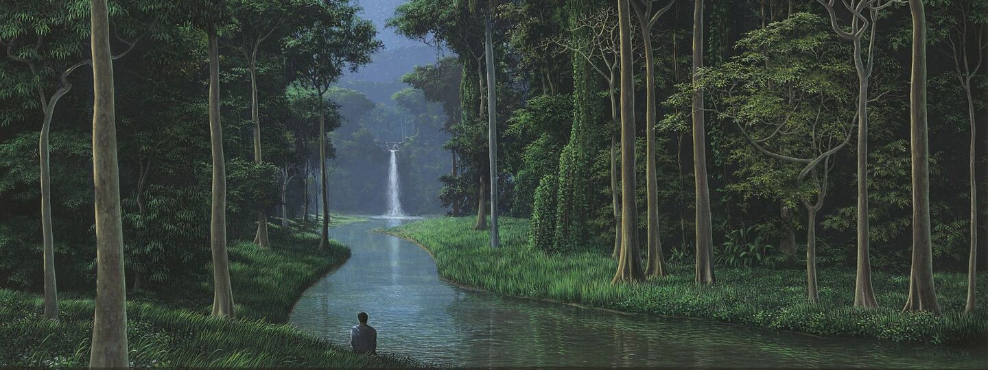 From the waterfall comes a river, by Tomás Sánchez