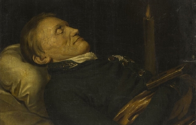 Portrait of Count Alexander Sergeevich Stroganov on his deathbed, by Unknown author