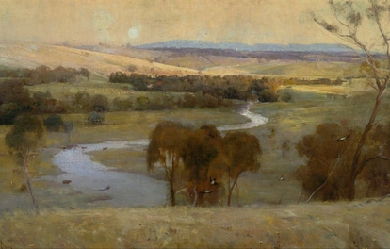 Still glides the stream, and shall for ever glide, by Arthur Ernest Streeton