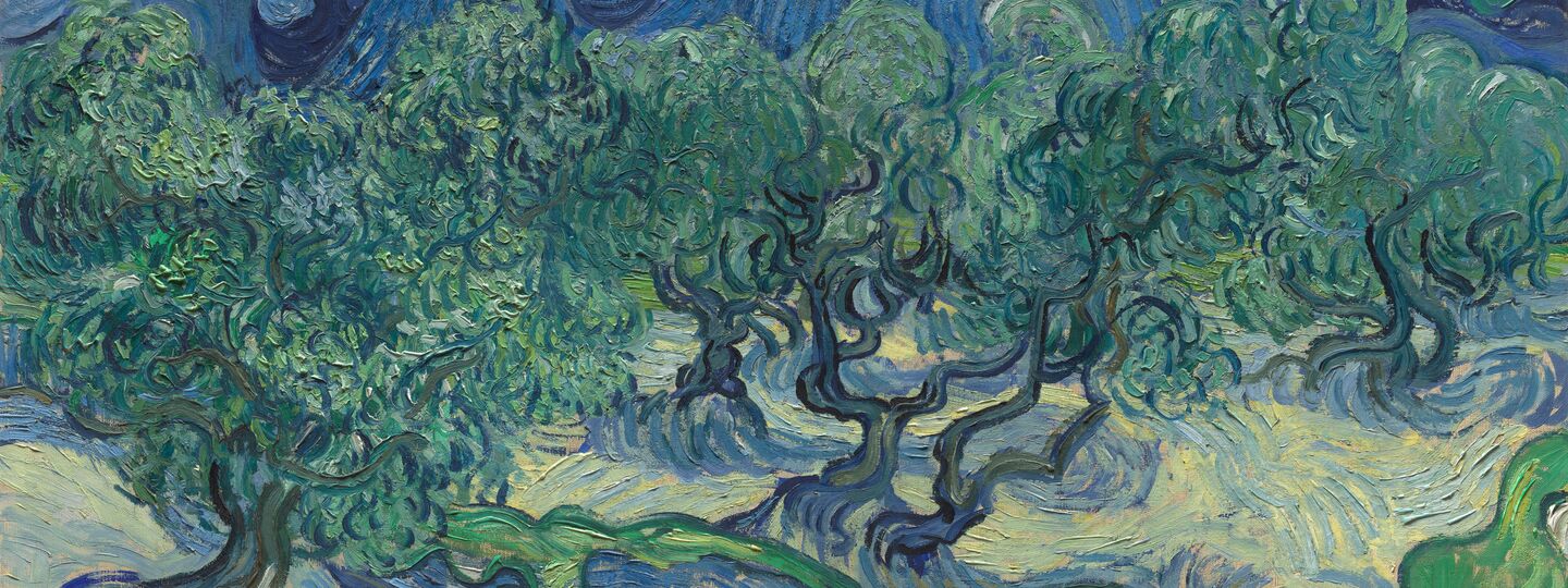 Olive Trees with the Alpilles in the Background, by Vincent van Gogh