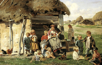 The Village Children, by Vladimir Makovsky