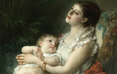 A Mother's Embrace, by Adolphe Jourdan