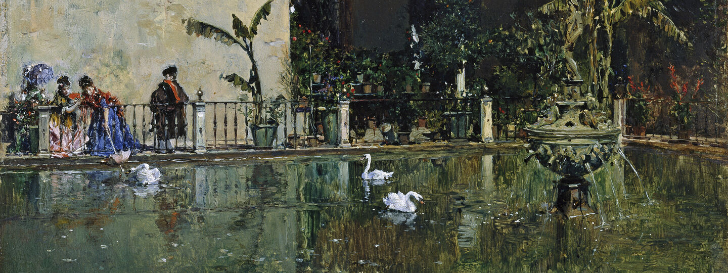 Pond in the gardens of the Alcázar of Seville, by Raimundo de Madrazo y Garreta