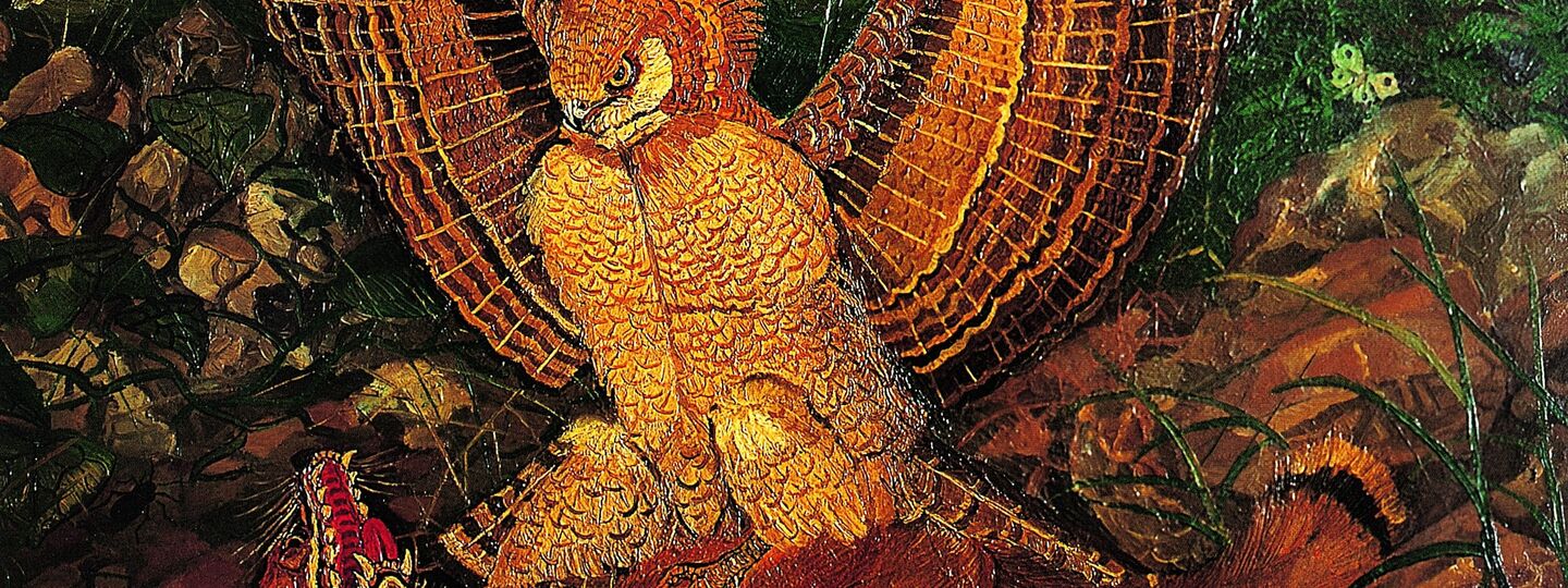 Eagle with fox, by Antonio Ligabue