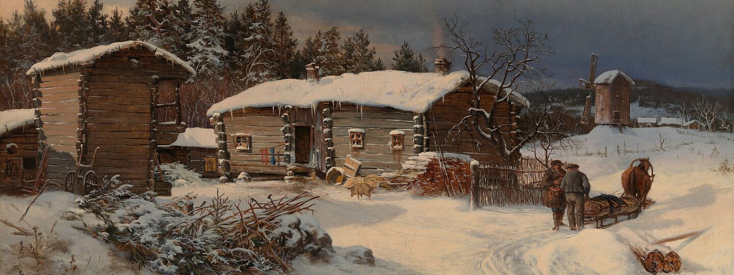 Winter Landscape with Farmhouse in Häme, by Hjalmar Munsterhjelm