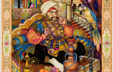 The Husband and the Parrot, by Arthur Szyk