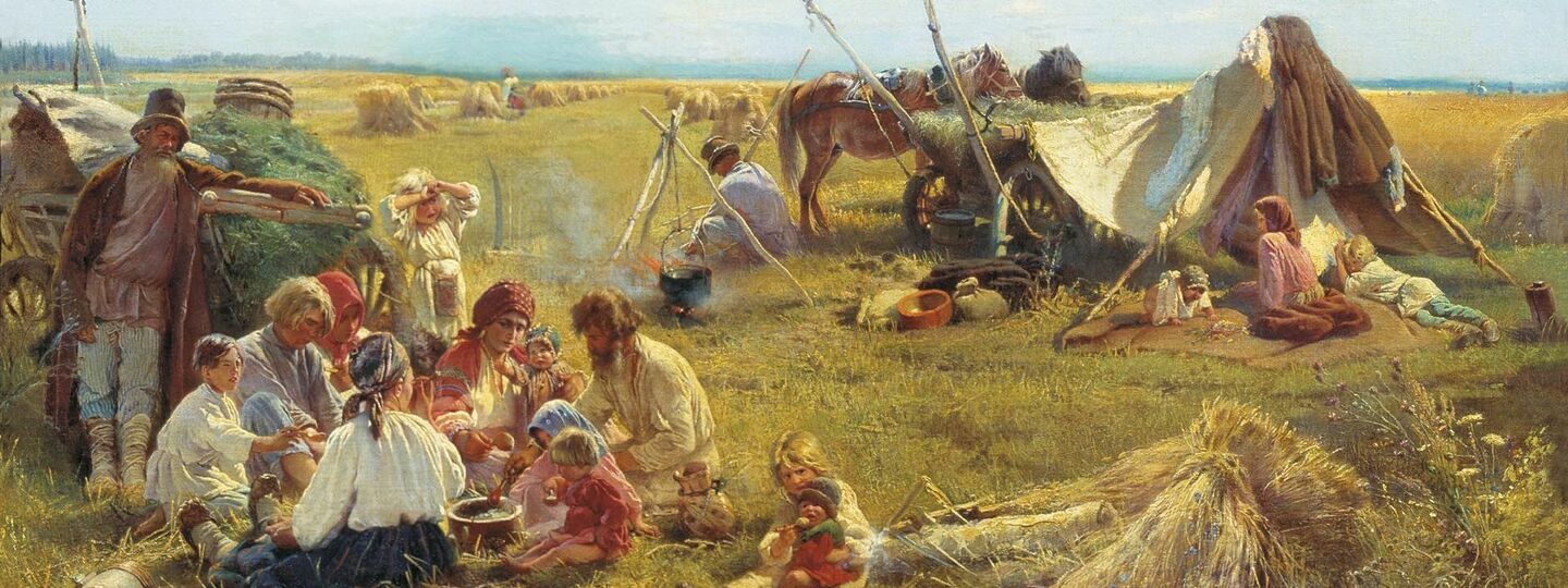 Peasant lunch in the field, by Vladimir Makovsky