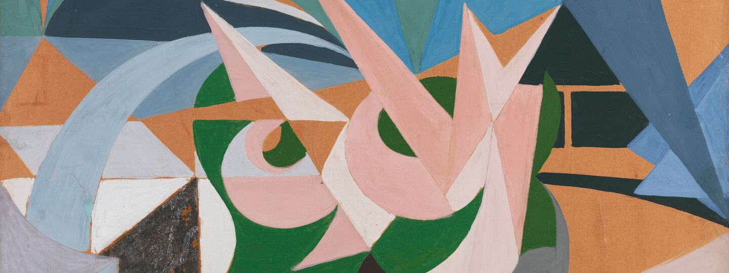 Landscape + garden forces lines, by Giacomo Balla