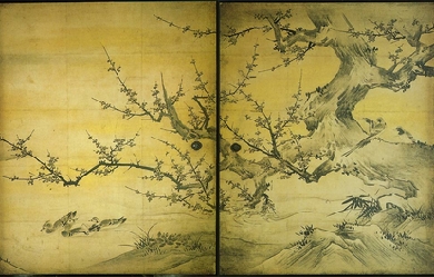 Flowers and birds of the four seasons, by Kanō Eitoku