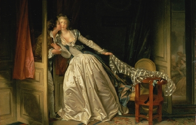 The stolen kiss, by Jean-Honoré Fragonard