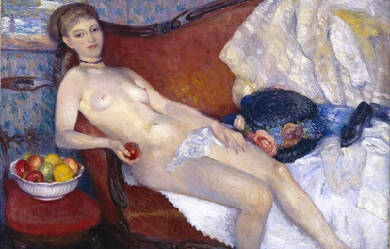 Nude with Apple, by William Glackens