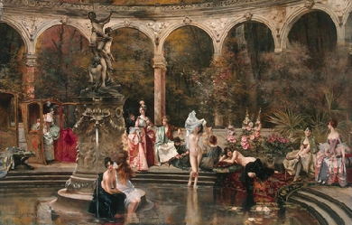 Bathing of Court Ladies in the 18th Century, by François Flameng