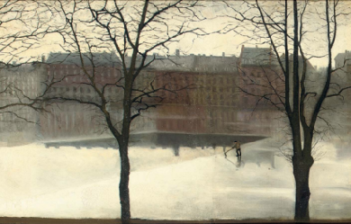 A winter's day, by Vilhelm Hammershøi (Attributed)