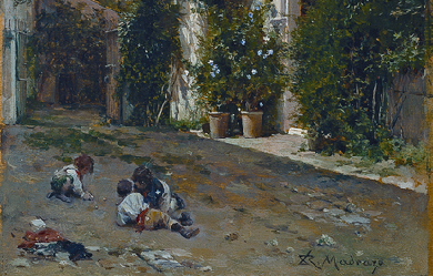 The patio of San Miguel in the cathedral of Seville, by Raimundo de Madrazo y Garreta