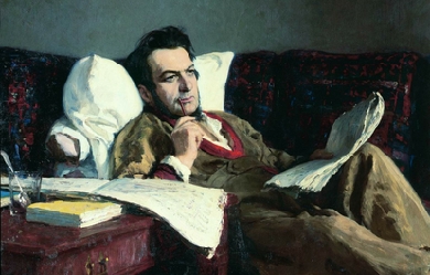 Mikhail Ivanovich Glinka during the composition of the opera Ruslan and Lyudmila, by Iliá Repin