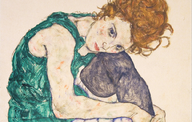 Seated Woman with Legs Drawn Up (Adele Herms), by Egon Schiele