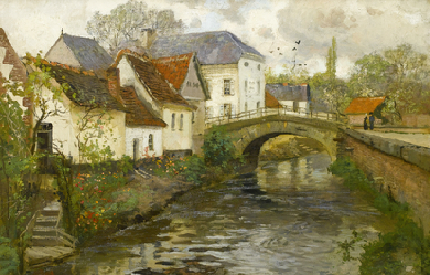 Small town near La Panne, by Frits Thaulow