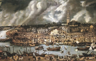 View of Seville, by Alonso Sánchez Coello